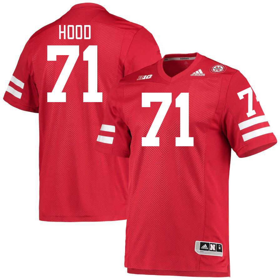 Men #71 Jacob Hood Nebraska Cornhuskers College Football Jerseys Stitched Sale-Red - Click Image to Close